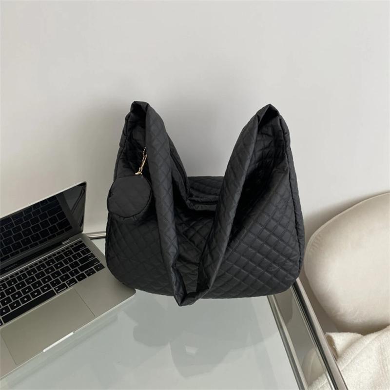 Rhombic Shoulder Handbag Large Capacity with Small Purse for Ladies Girls