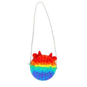 Children's Rainbow Coin Purse Hand Pressure Bubble Silicone Bag Toy