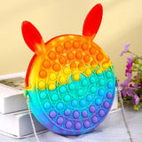 Children's Rainbow Coin Purse Hand Pressure Bubble Silicone Bag Toy