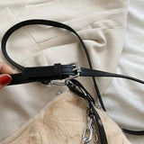 Plush Top-handle Bag Soft Fluffy Purse with Multi-layer Chains for Travel