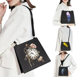 Feather Pattern Printed Square Bag Shoulder Bag Basic Style