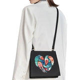 Feather Pattern Printed Square Bag Shoulder Bag Basic Style