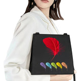 Feather Pattern Printed Square Bag Shoulder Bag Basic Style