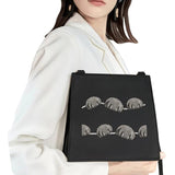 Animal Footprint Pattern Shoulder Bag - Square Design