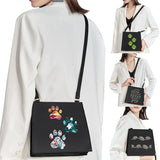 Animal Footprint Pattern Shoulder Bag - Square Design