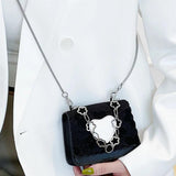 Heart Patchwork Women Shoulder Bag Crossbody Handbag Chain Messenger PU