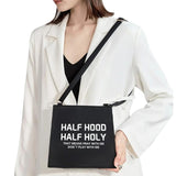 Text Pattern Printing Commuter Shoulder Bag