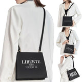 Text Pattern Printing Commuter Shoulder Bag