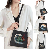 Japanese Wave Pattern Diagonal Shoulder Bag for Women