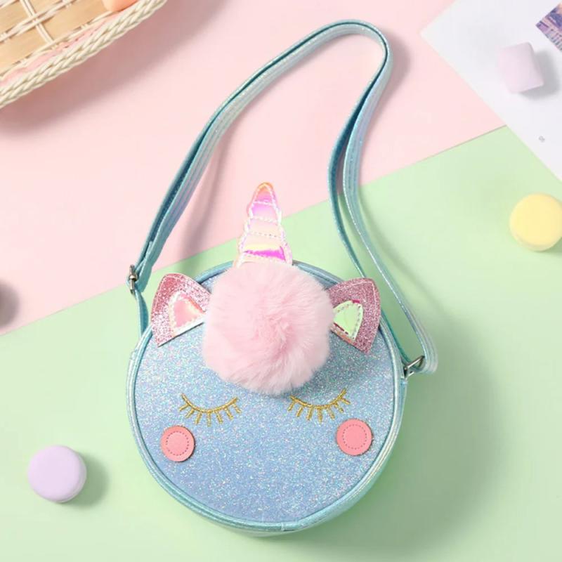 3D Cartoon Unicorn Crossbody Messenger Bags Travel Shoulder Bag For Girls