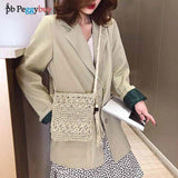 Solid Tassel Handbags Paper Woven Women Summer Beach Vintage Top-handle Bags