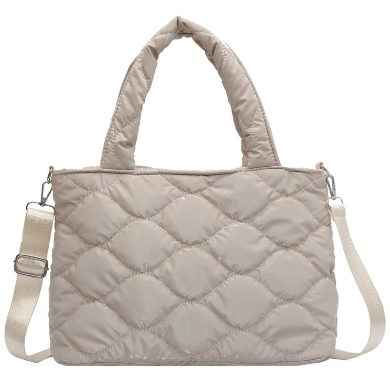 Winter Nylon Shoulder Bag Casual Large Zipper Crossbody Tote