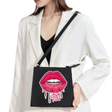 Retro Shoulder Bag Lady Messenger Bag Sexy Lip Pattern Party Dinner Bag