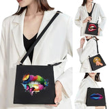 Retro Shoulder Bag Lady Messenger Bag Sexy Lip Pattern Party Dinner Bag