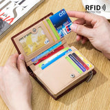 Men's Leather Wallet Coin Purse Short Cowhide Wallet Portefeuille Homme