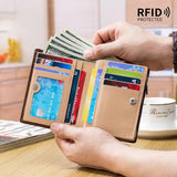 Men's Leather Wallet Coin Purse Short Cowhide Wallet Portefeuille Homme