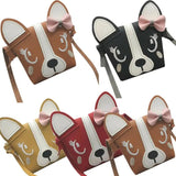 Mini Dog Bow Leather Coin Bag Girl Coin Purse Baby Girl Children Cartoon Wallets