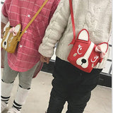 Mini Dog Bow Leather Coin Bag Girl Coin Purse Baby Girl Children Cartoon Wallets