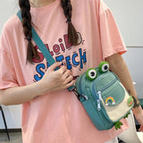 Funny Cartoon Animal Crossbody Bag Soft Nylon Girl Small Bag with Earphone Hole