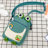 Funny Cartoon Animal Crossbody Bag Soft Nylon Girl Small Bag with Earphone Hole