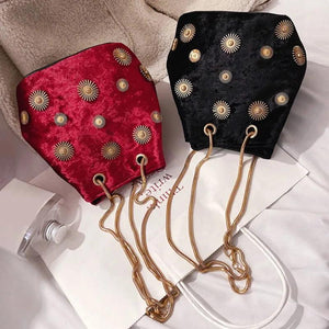 Snowflake Mini Handbags Tote Crossbody Bag with Golden Chain Shoulder Strap