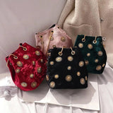 Snowflake Mini Handbags Tote Crossbody Bag with Golden Chain Shoulder Strap