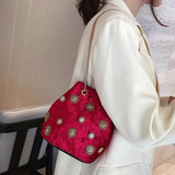 Snowflake Mini Handbags Tote Crossbody Bag with Golden Chain Shoulder Strap