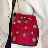 Snowflake Mini Handbags Tote Crossbody Bag with Golden Chain Shoulder Strap
