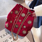 Snowflake Mini Handbags Tote Crossbody Bag with Golden Chain Shoulder Strap