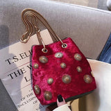 Snowflake Mini Handbags Tote Crossbody Bag with Golden Chain Shoulder Strap