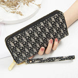 Matte Printed Letter Zipper Handbag Long Wallet Student Mobile Phone Bag