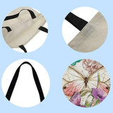 Butterfly Flower Linen Bag