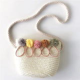 Straw Flower Bags Women Woven Basket Tote Bohemian Beach Handbags