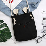 Small Linen Crossbody Bag Purse with 3D Bunny Ears