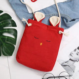 Small Linen Crossbody Bag Purse with 3D Bunny Ears
