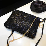 Glitter Sequin Envelope Clutch Crossbody Bag