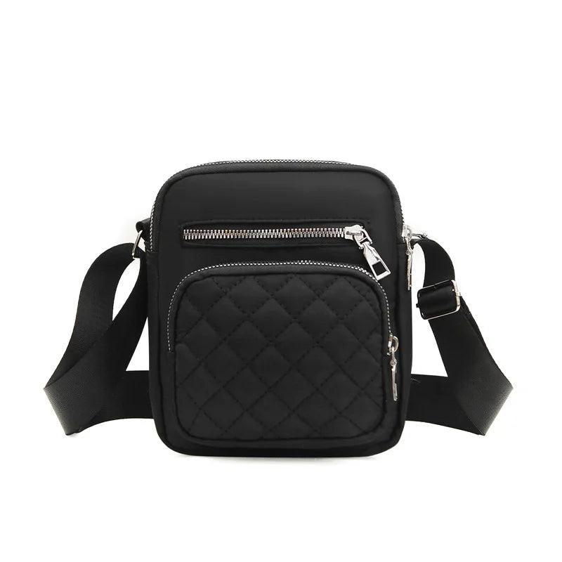 Embroidered One-shoulder Bag Diamond Multi-layer Handbag