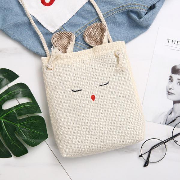 Linen Rabbit Cotton Messenger Bags for Women