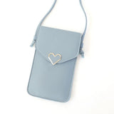Women Bags Heart-shaped Transparent Touch Screen Phone Bag