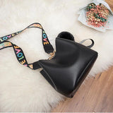 Retro Bucket Bag Crossbody Tote Mini Hair Ball Decor