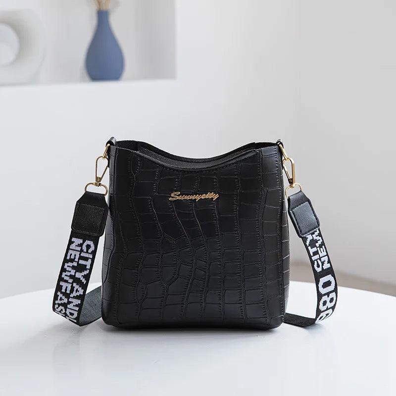 Crocodile Pu Leather Women Messenger Bag Shoulder Handbag