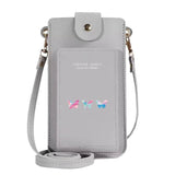 Women's PU Leather Phone Bag Crossbody Wallet Butterfly Print Handbag