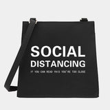 Women Shoulder Messenger Crossbody Tote Bag Text Pattern Small Square Bags