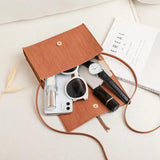 Women Crossbody Handbag Small PU Leather Tassel Decor Casual Shoulder Purse