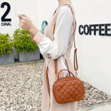 Large Capacity Embroidery Bag Female Lingge Messenger Bag