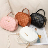Large Capacity Embroidery Bag Female Lingge Messenger Bag