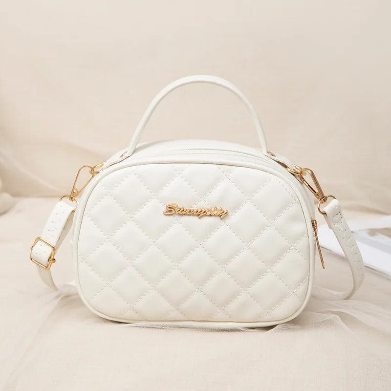 Large Capacity Embroidery Bag Female Lingge Messenger Bag