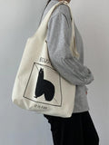 Harajuku Canvas Tote Bag Large Capacity Shopping Handbag