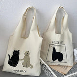 Harajuku Canvas Tote Bag Large Capacity Shopping Handbag