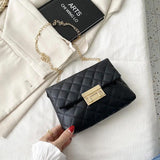 Embroidered Crossbody Bag Ladies Chain Rhombic Small Inclined Span Bag